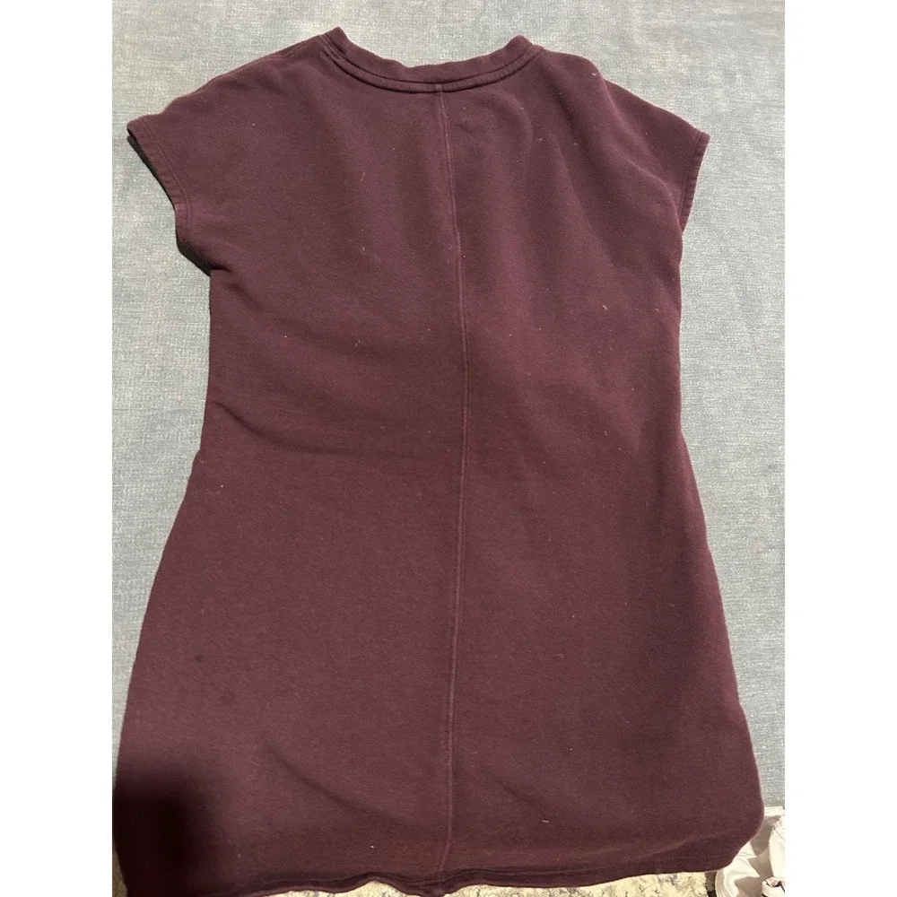 Athleta Womens Size Small Sweatshirt Tie Front Casual Mini Dress Short Sleeve - Picture 9 of 9